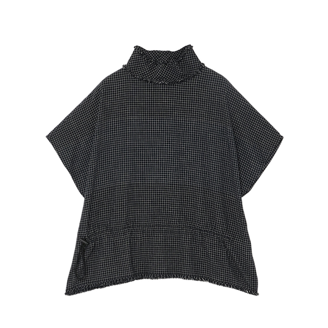 Yui High Neck Tops 56s check Khadi