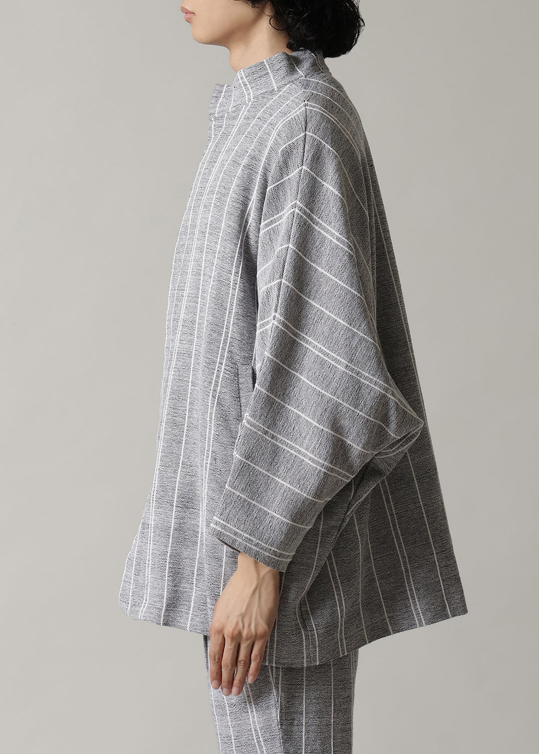 Matou Stand Collar JK Thick Stripe