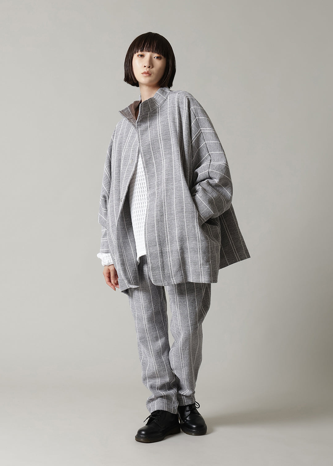 Matou Stand Collar JK Thick Stripe