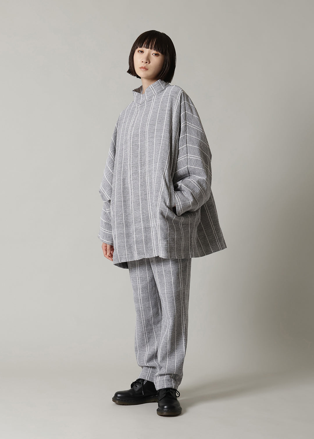 Matou Stand Collar JK Thick Stripe