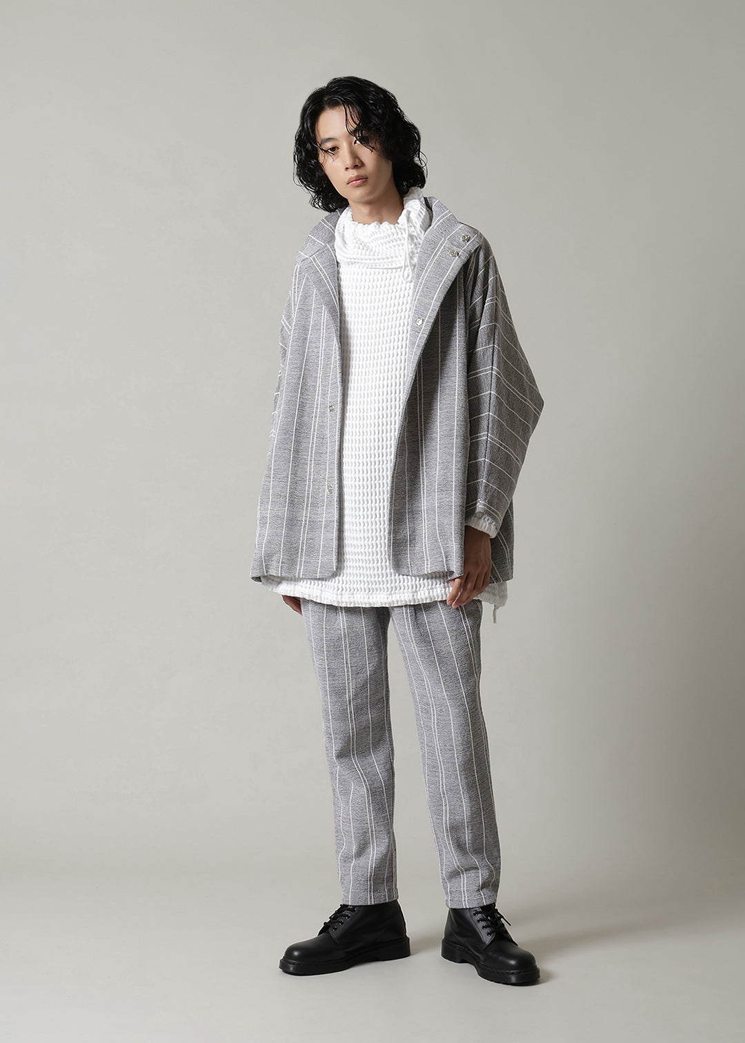 Matou Stand Collar JK Thick Stripe