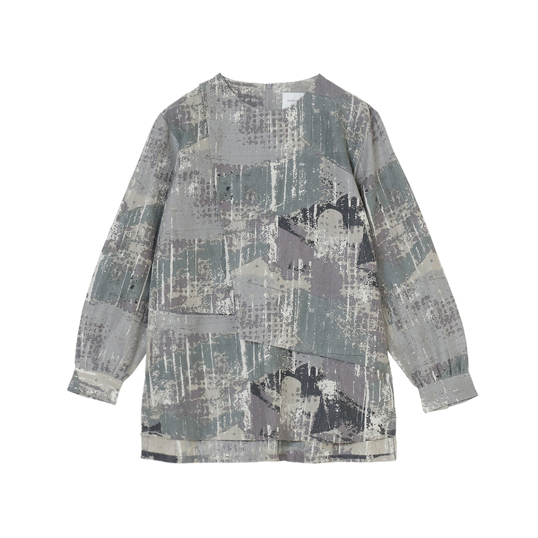 Asymme Layered Pullover Printed W/K