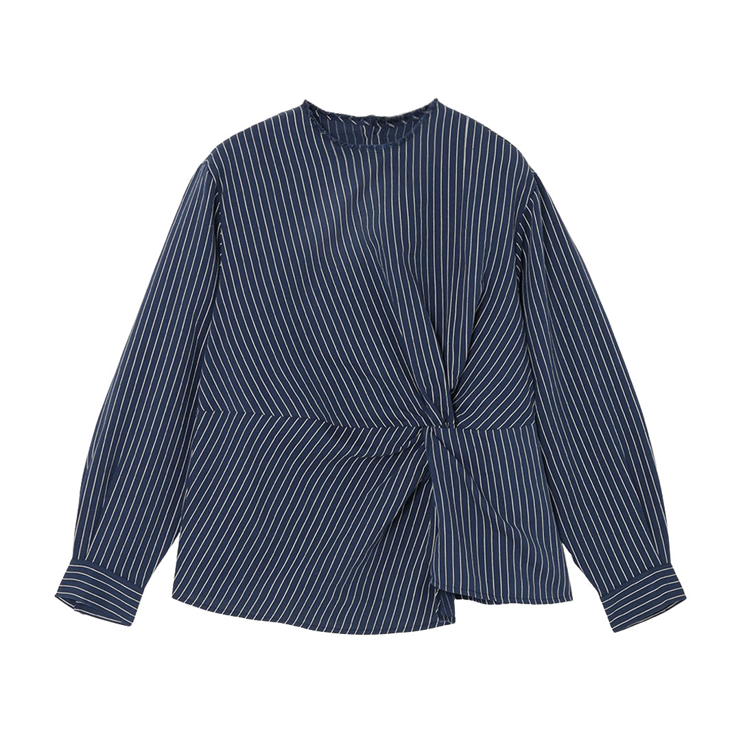 Yui Front Knotted Tops L/C stripe