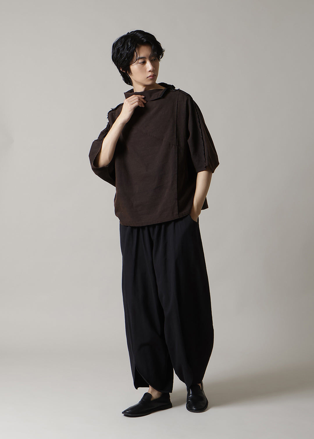 Sculpted Dolman Tops Washed Khadi