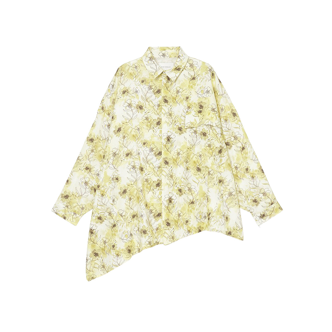 Asymme Side Long SH F/S Print Khadi