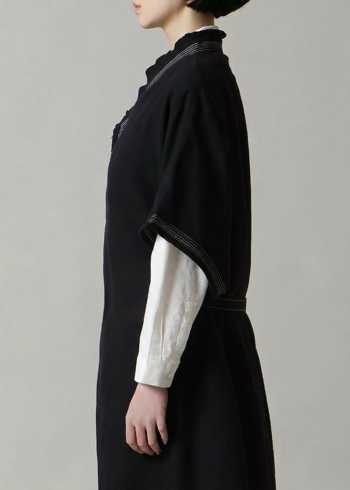 Matou Stitched Long Vest 56tw Khadi
