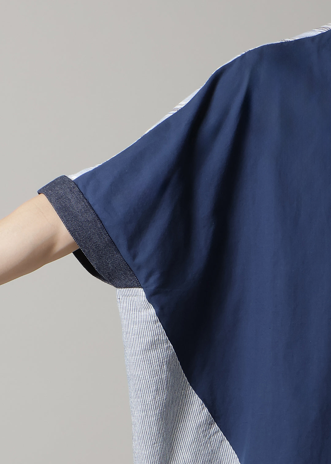 Blocking Side Long Shirt Cotton