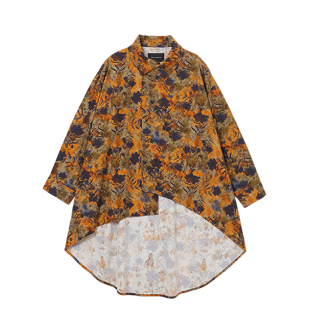 Sculpted Drape Shirt Printed Poplin