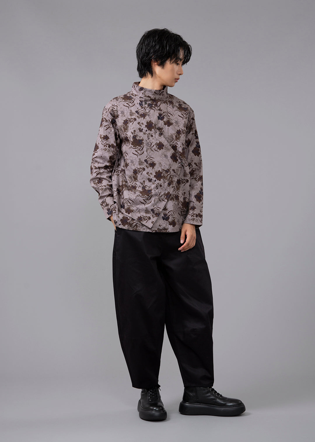 Sculpted Side Layer SH Print Poplin