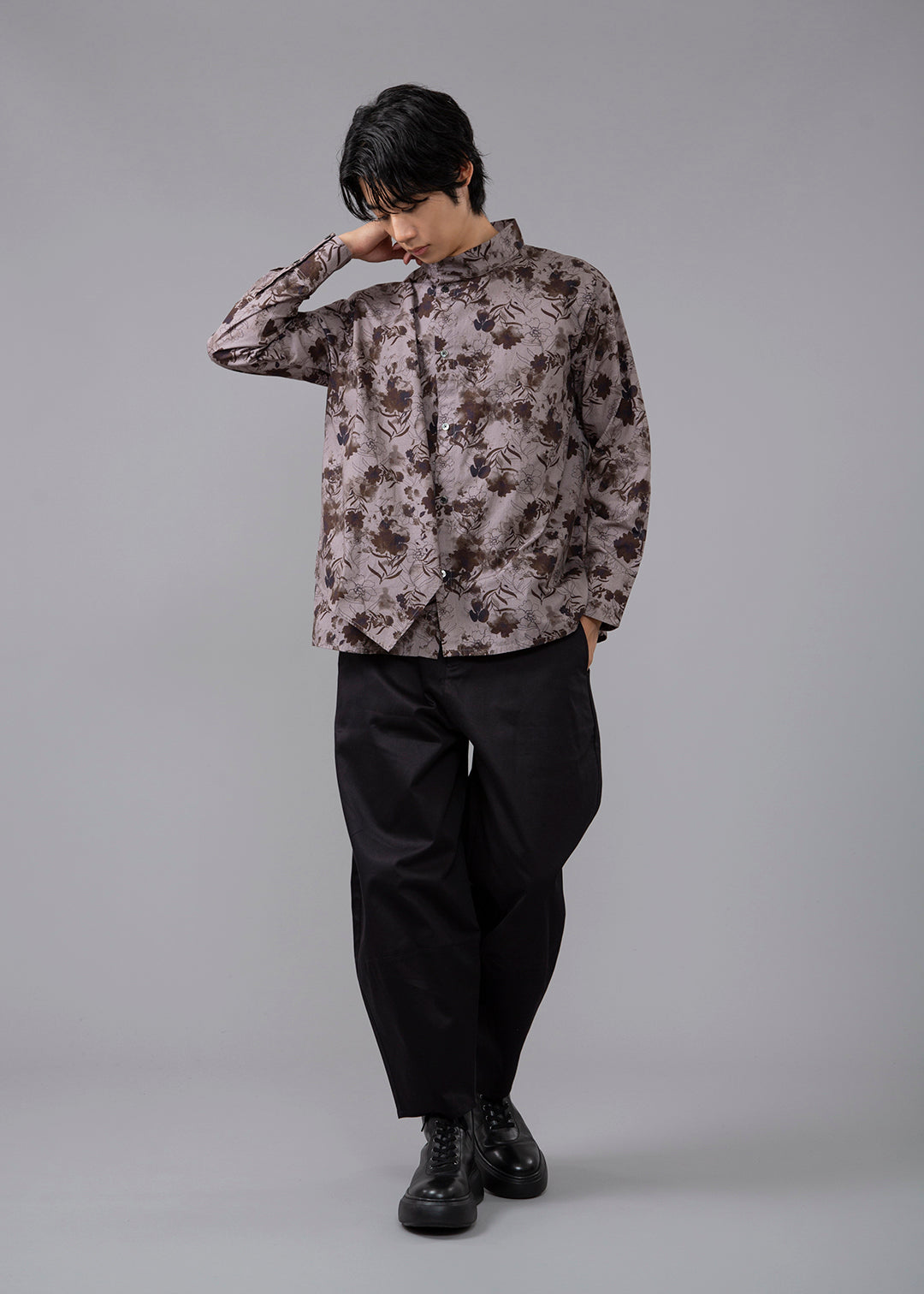 Sculpted Side Layer SH Print Poplin
