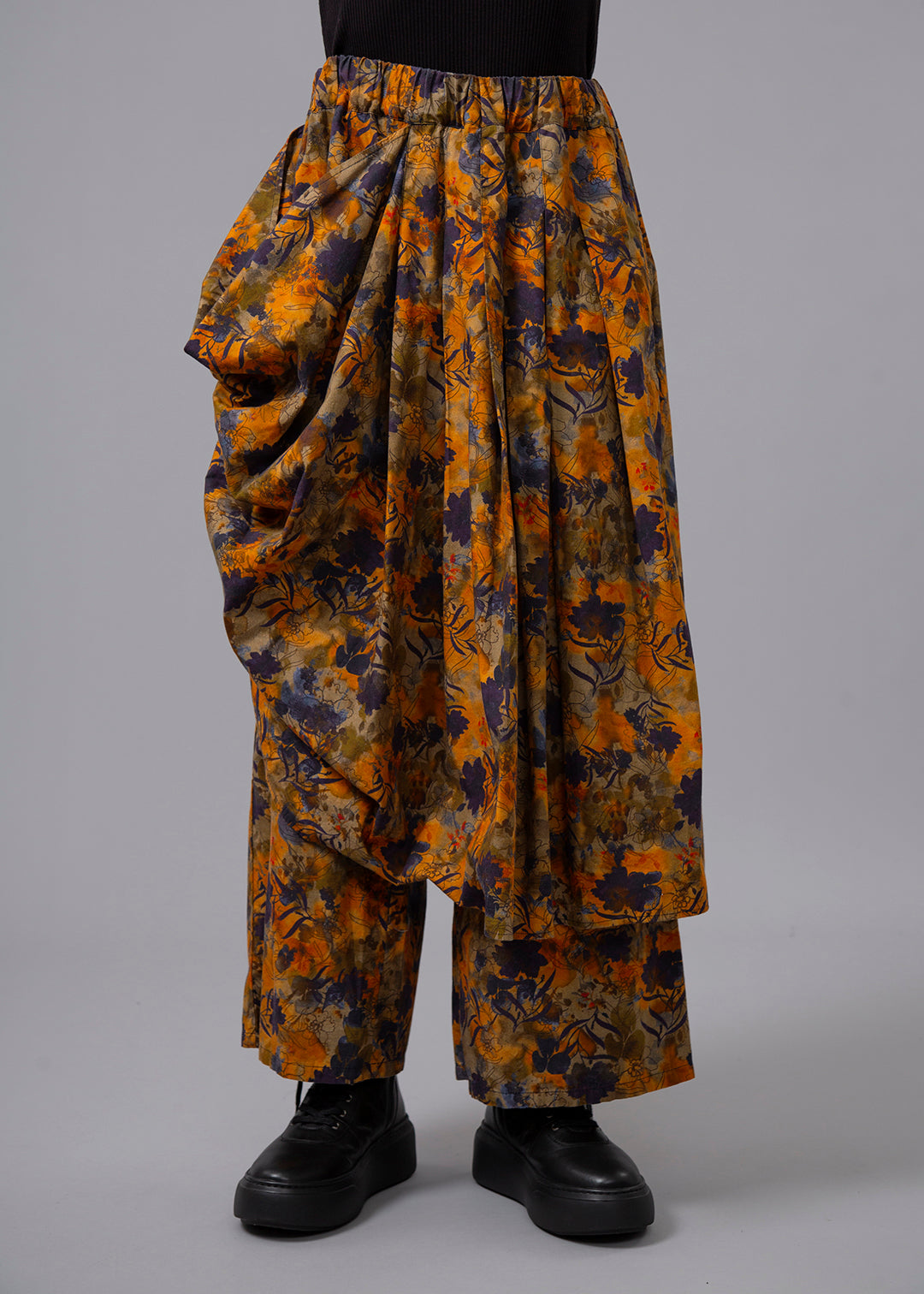 Sculpted Drape Tuck PT Print Poplin