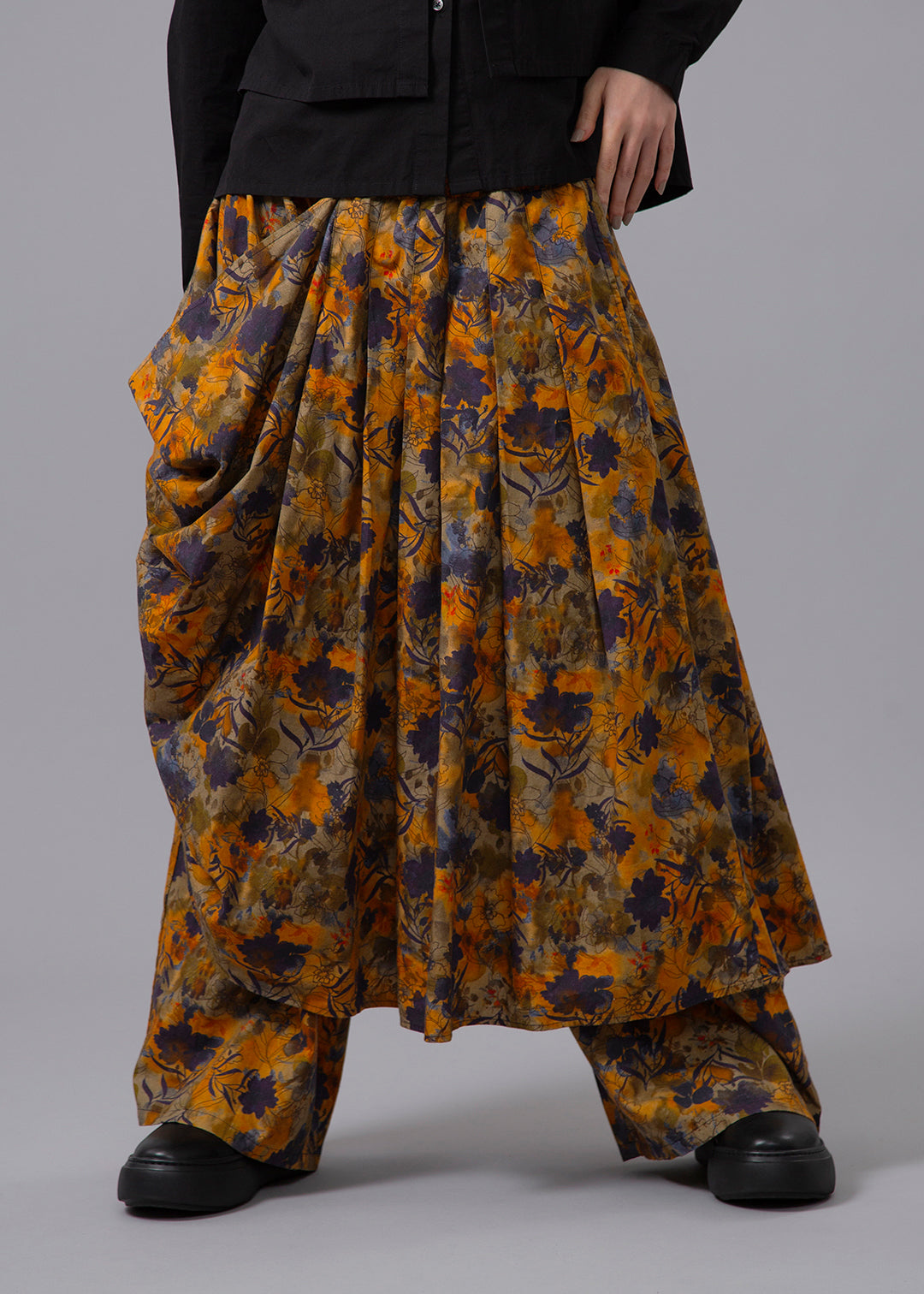 Sculpted Drape Tuck PT Print Poplin