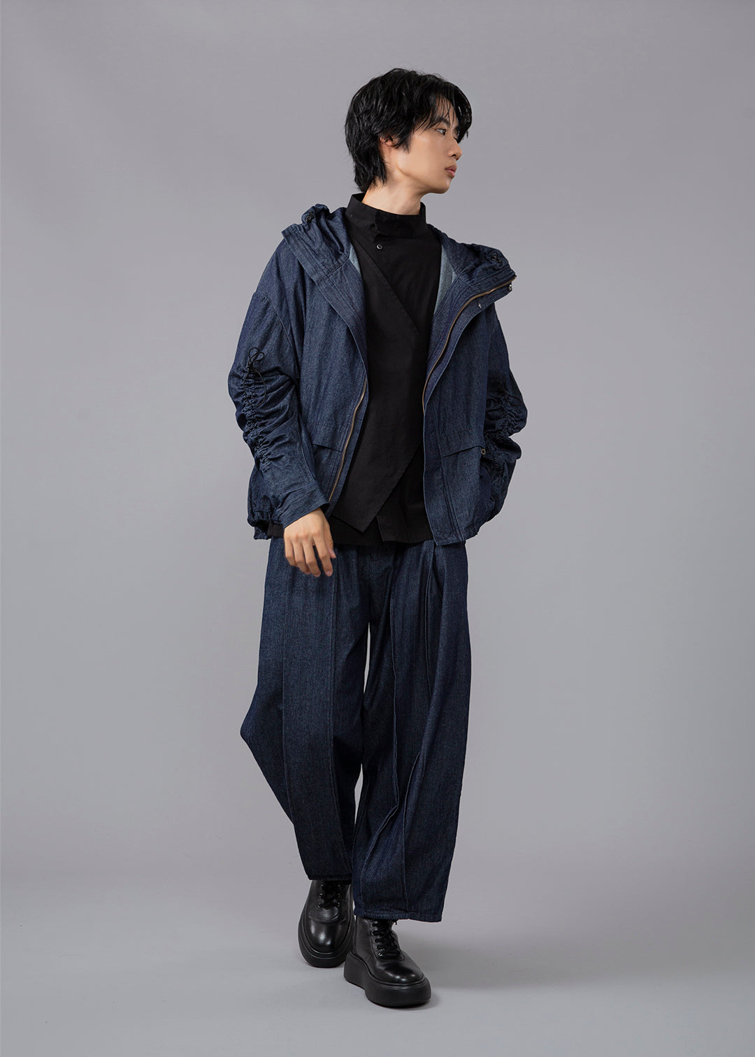Rhythm Drawstring Hood Outer Denim