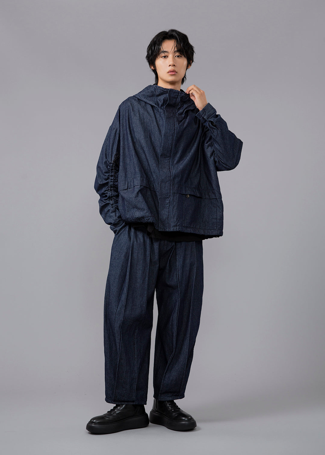 Rhythm Drawstring Hood Outer Denim