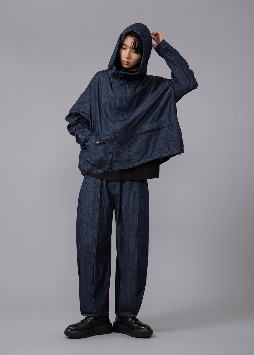 Rhythm Drawstring Hood Outer Denim