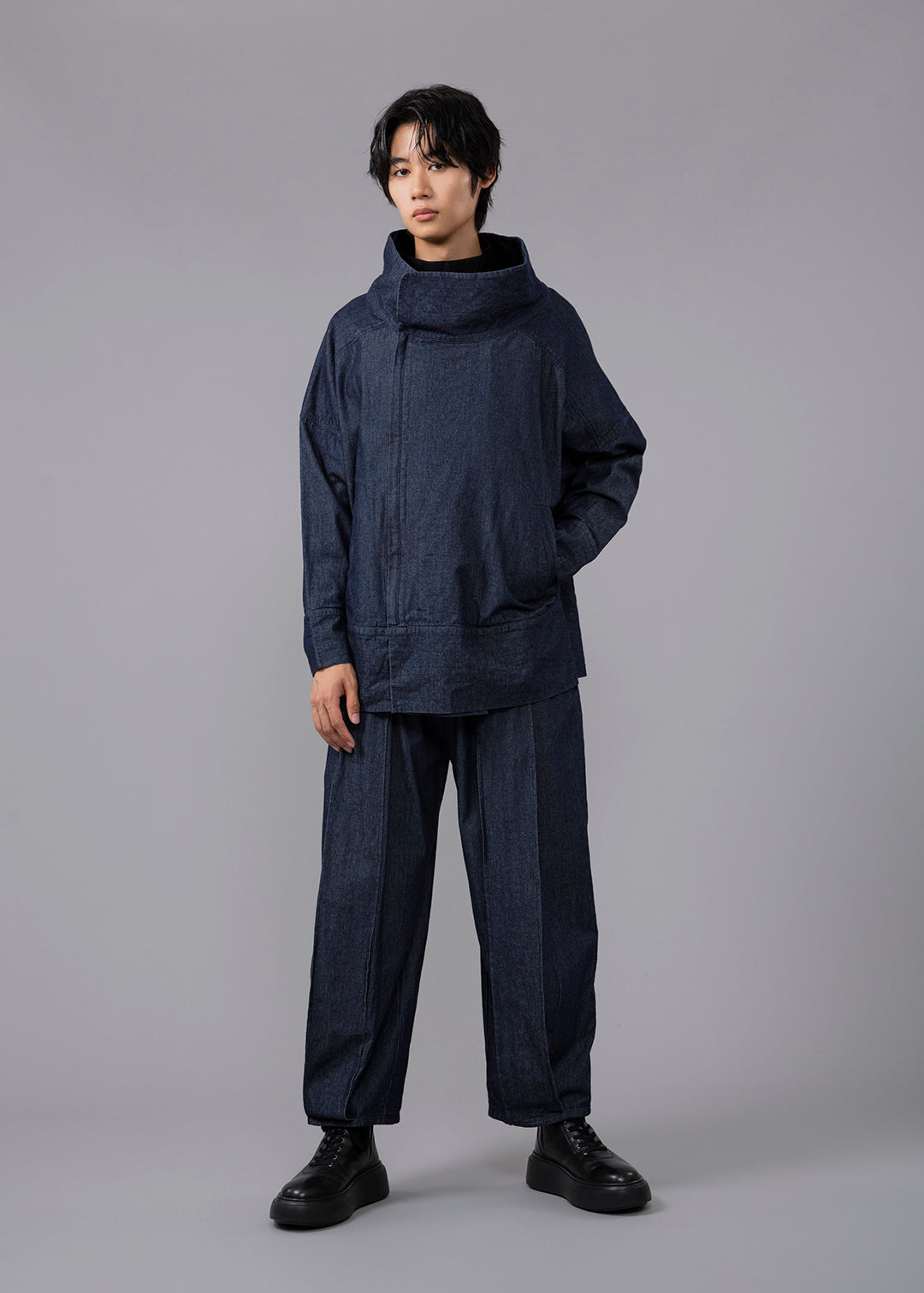 Sculpted High Neck Stitch JK Denim