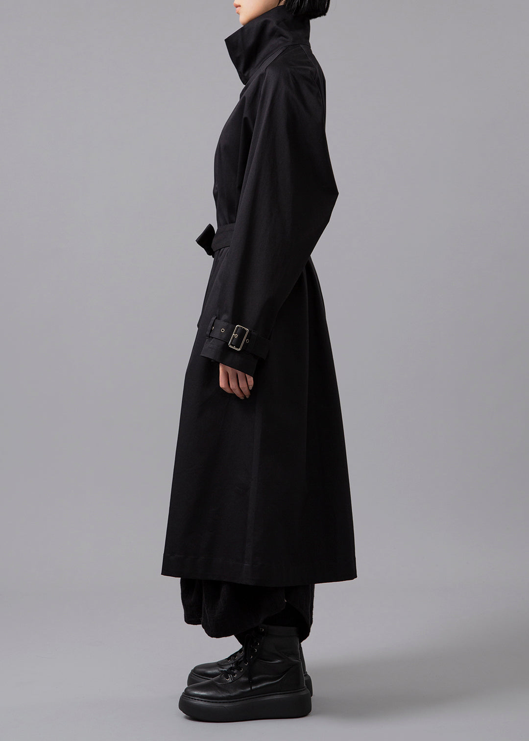 Matou A-Line Long Coat Cotton Chino