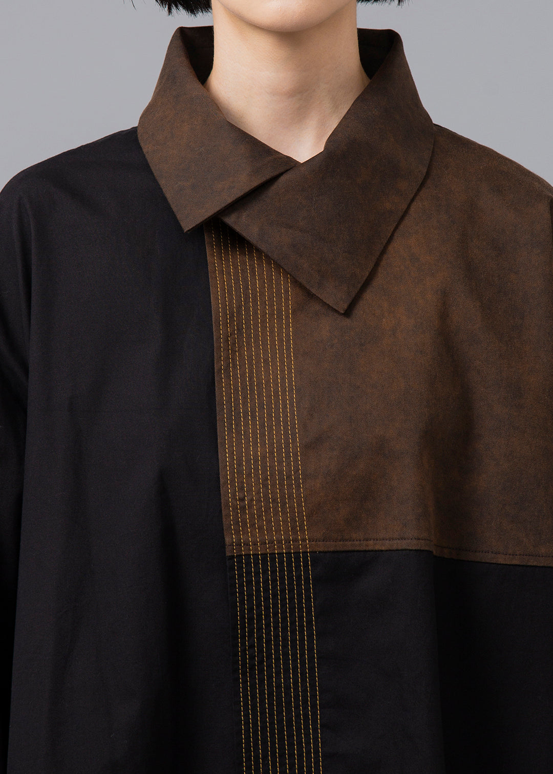 Blocking Drape Shirt Poplin
