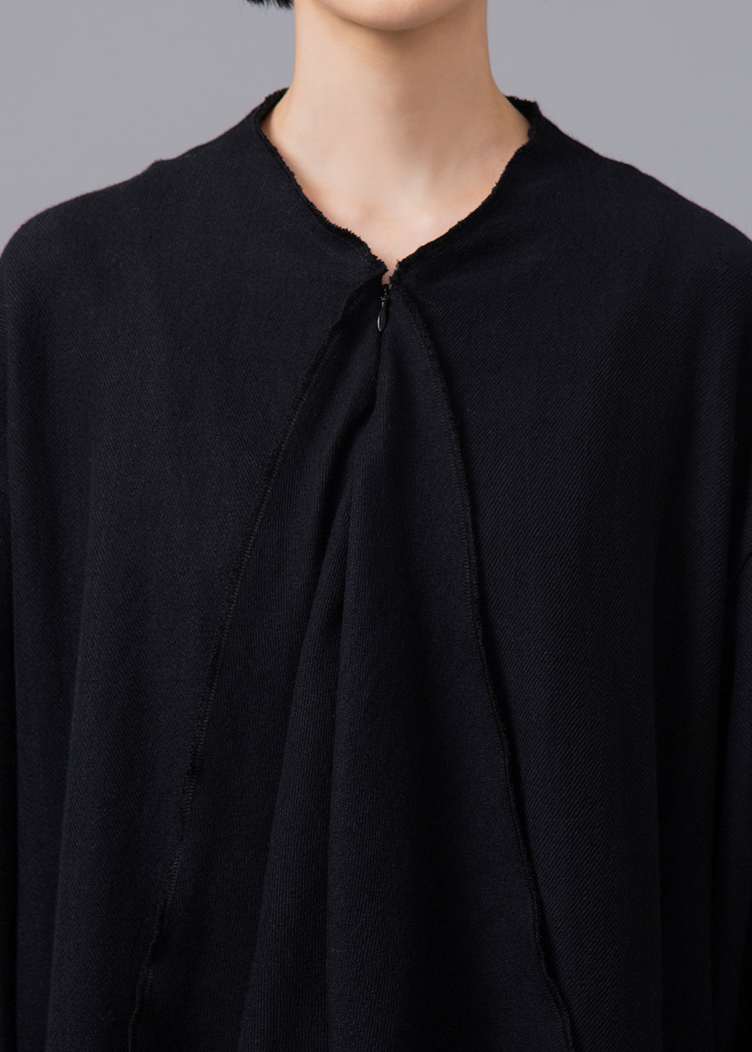Yuragi Front Drape Tunic Wool Khadi