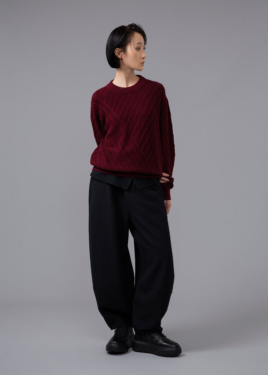 Yuragi Layered Waist PT Wool Khadi