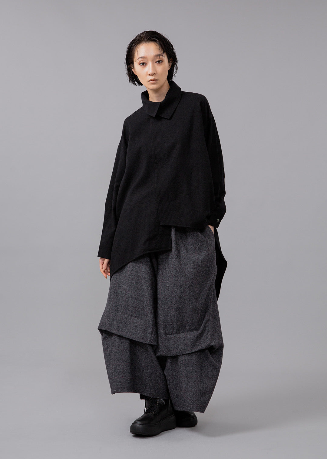 Sculpted Drape Shirt Ornello