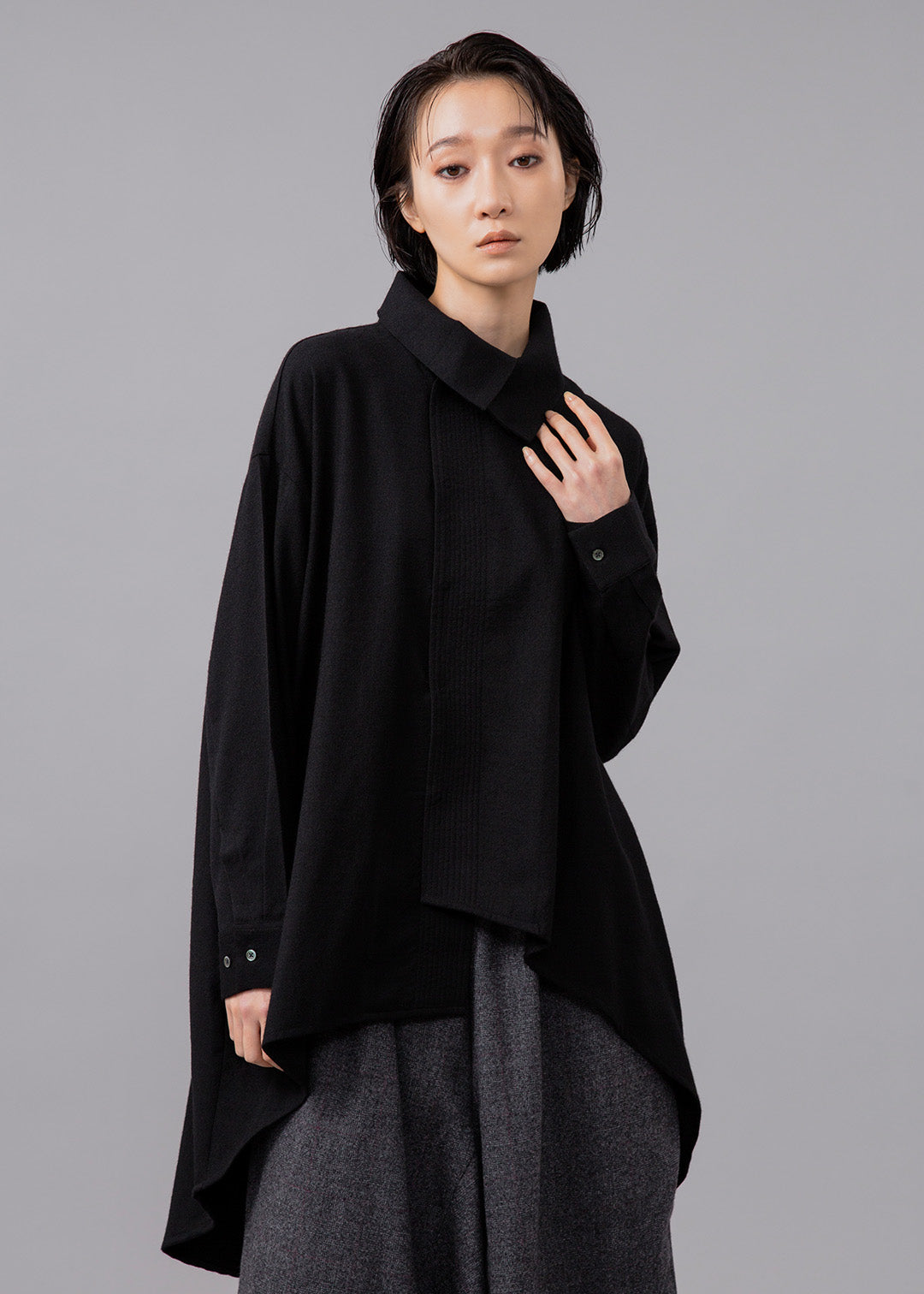 Sculpted Drape Shirt Ornello