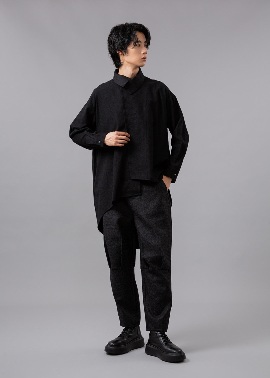 Sculpted Drape Shirt Ornello