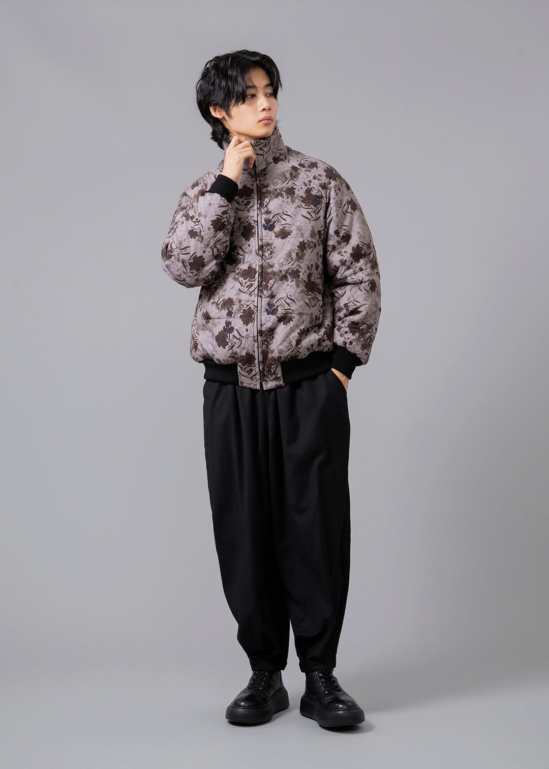 I.V. Padded Blouson Printed Poplin