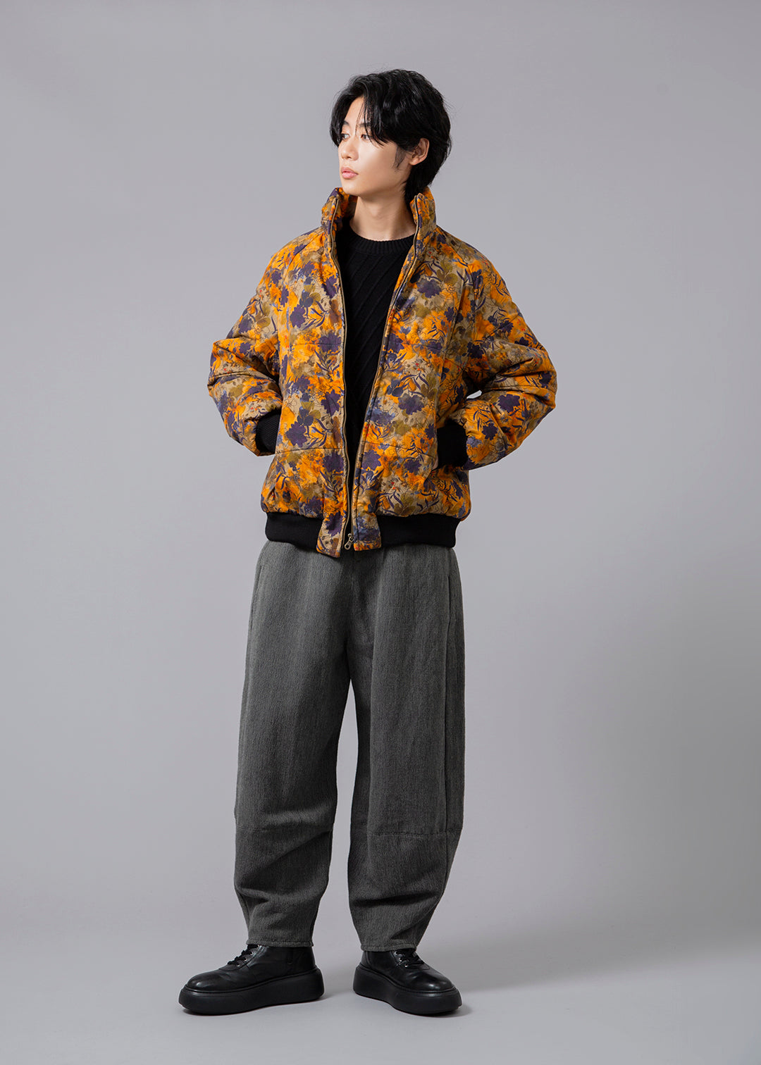 I.V. Padded Blouson Printed Poplin