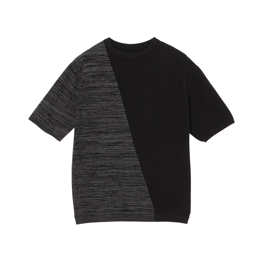 14gg Cotton Color Block Knit