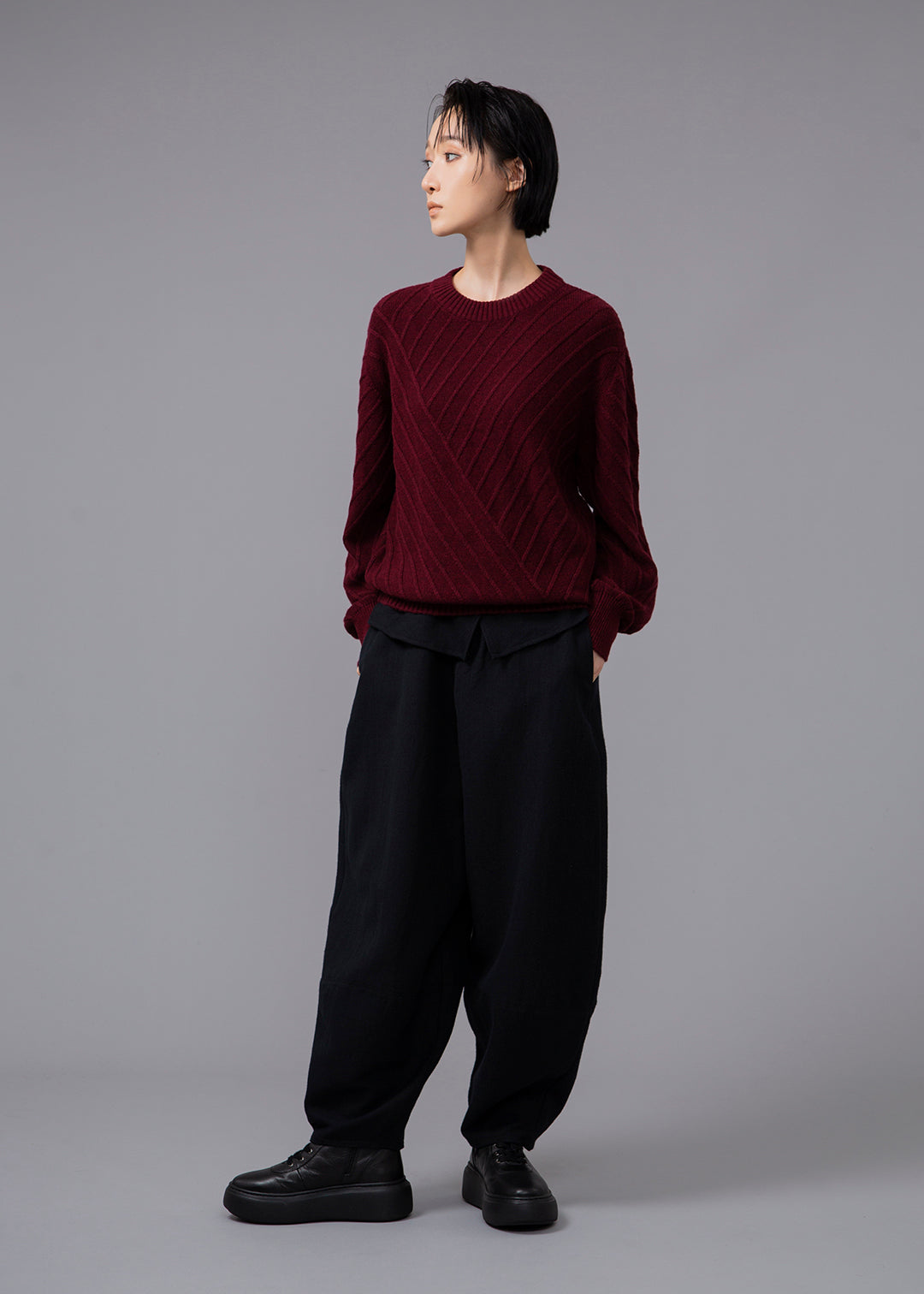 Kaname Cross Rib Sweater WoolCotton