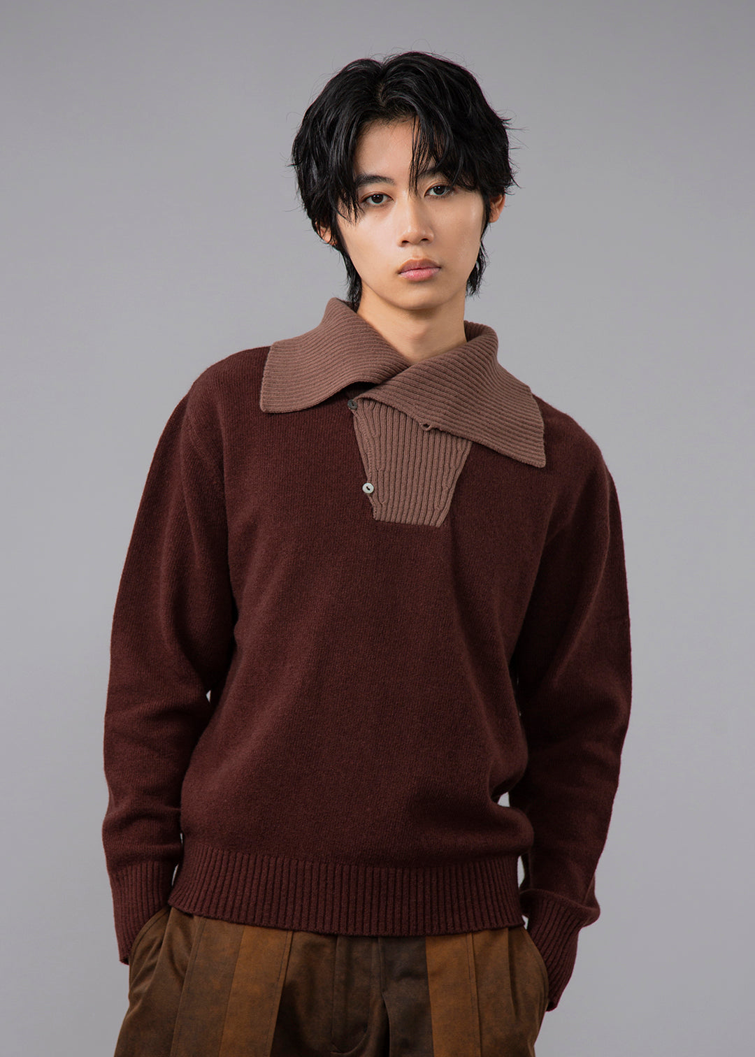 I.V. Collar Block Sweater Lambswool