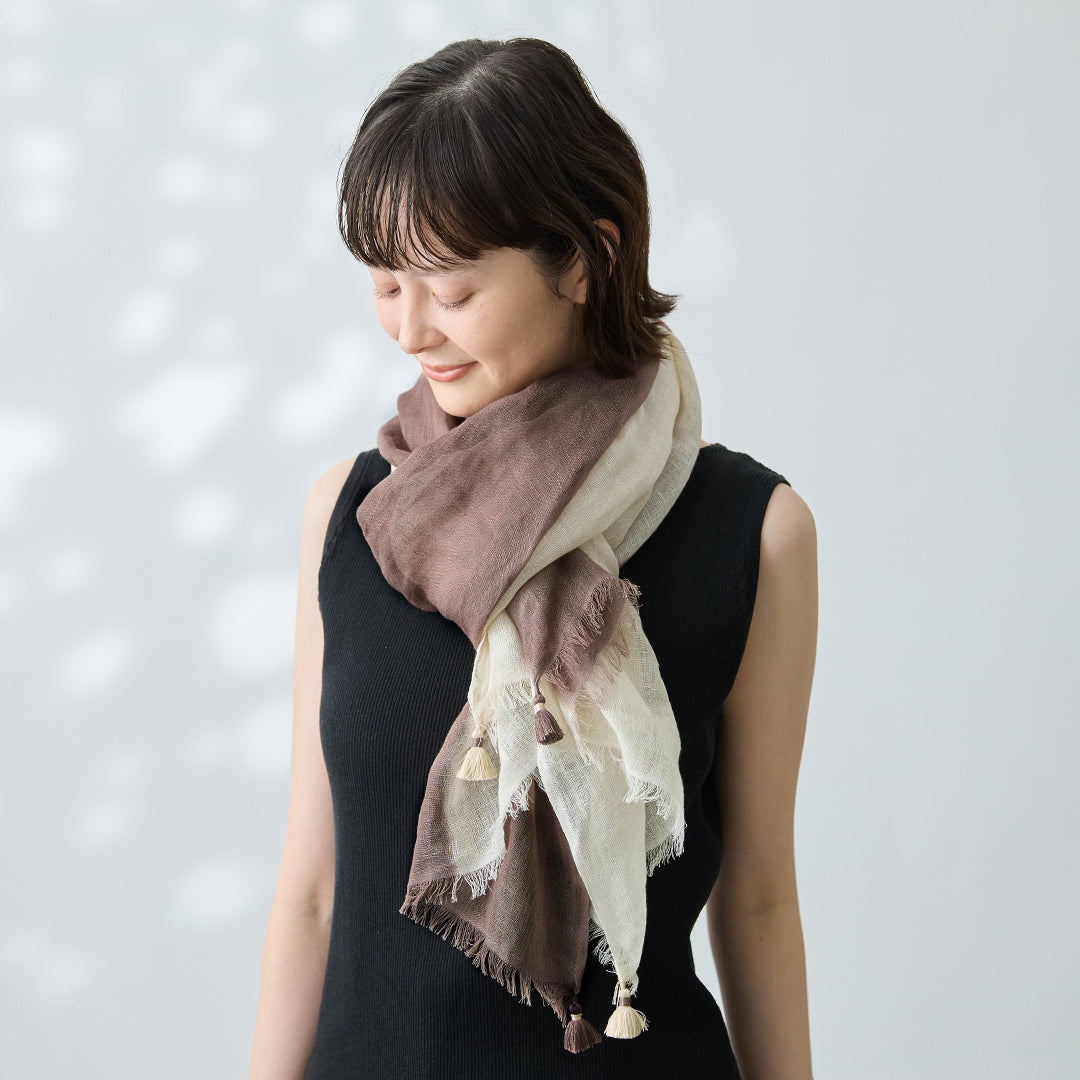 Linen Pompon Stole