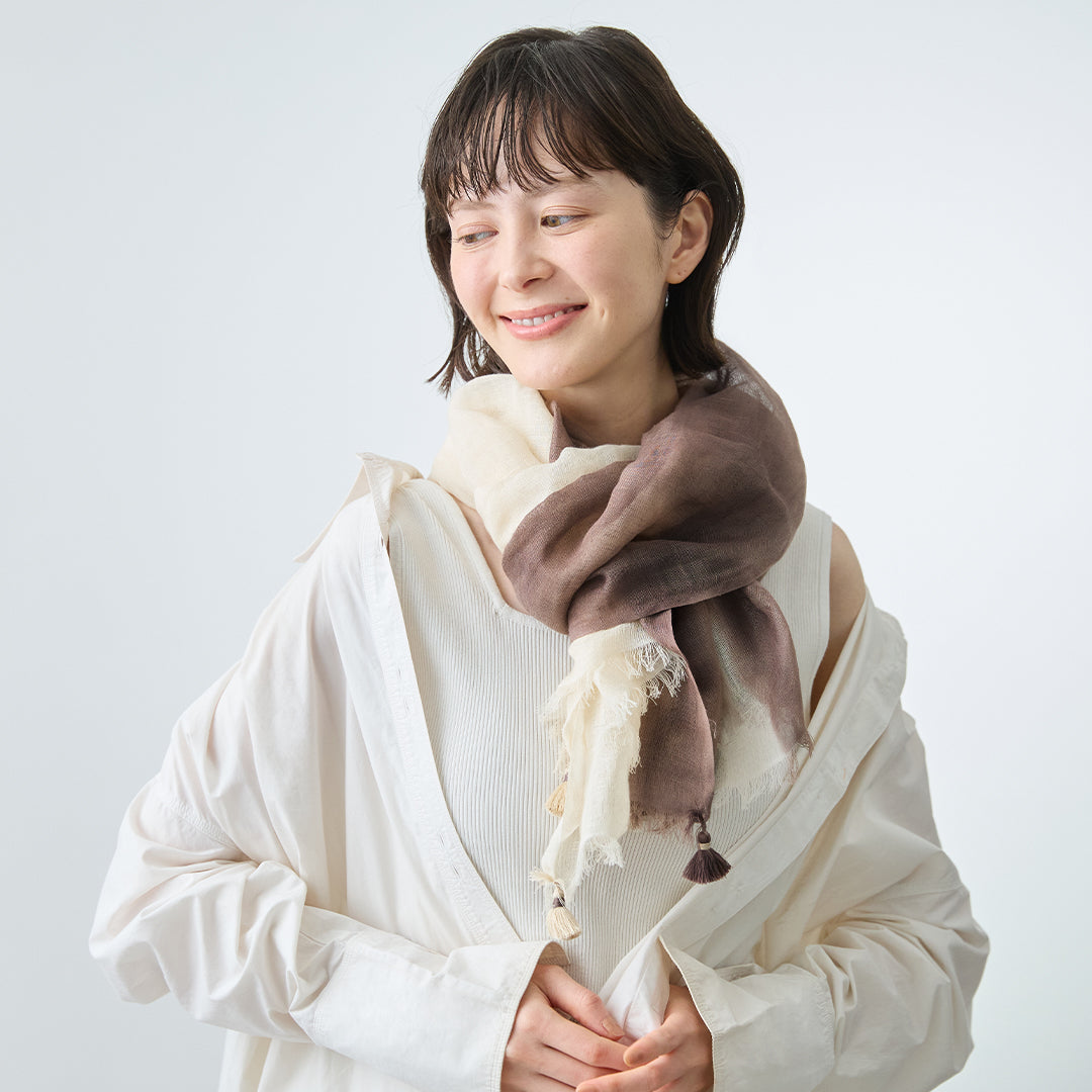 Linen Pompon Stole
