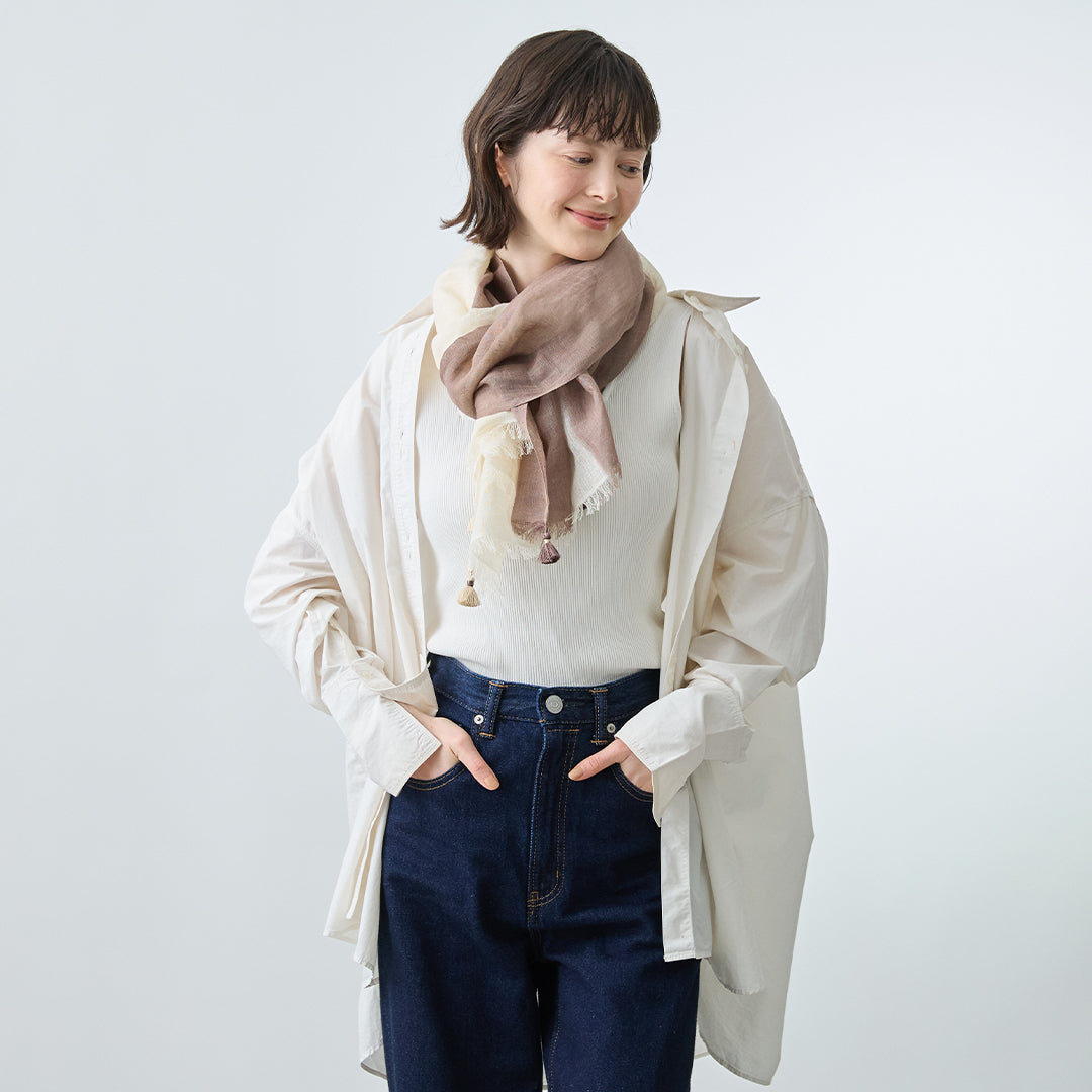 Linen Pompon Stole