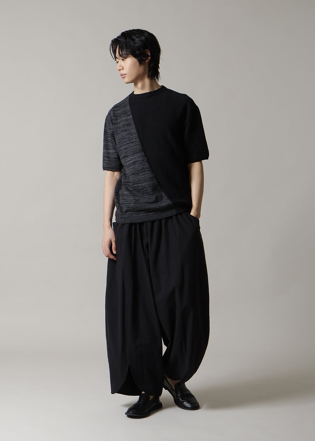 14gg Cotton Color Block Knit