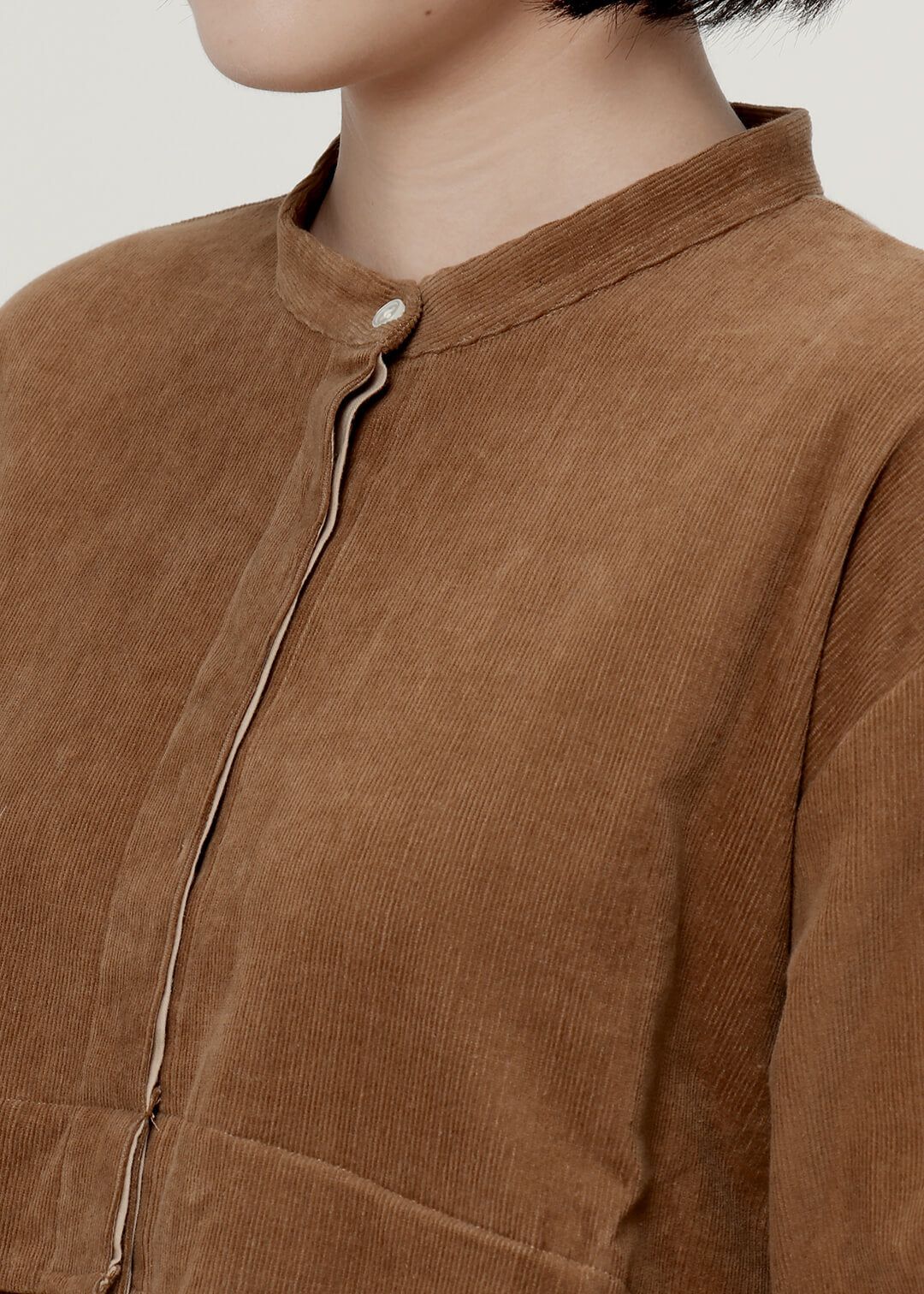 Corduroy Fly Front Stand Collar OP