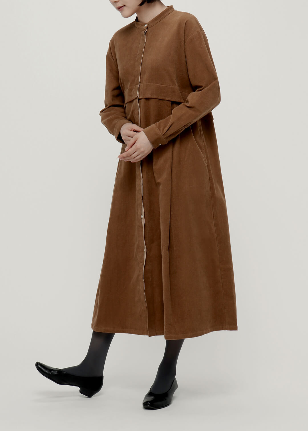 Corduroy Fly Front Stand Collar OP