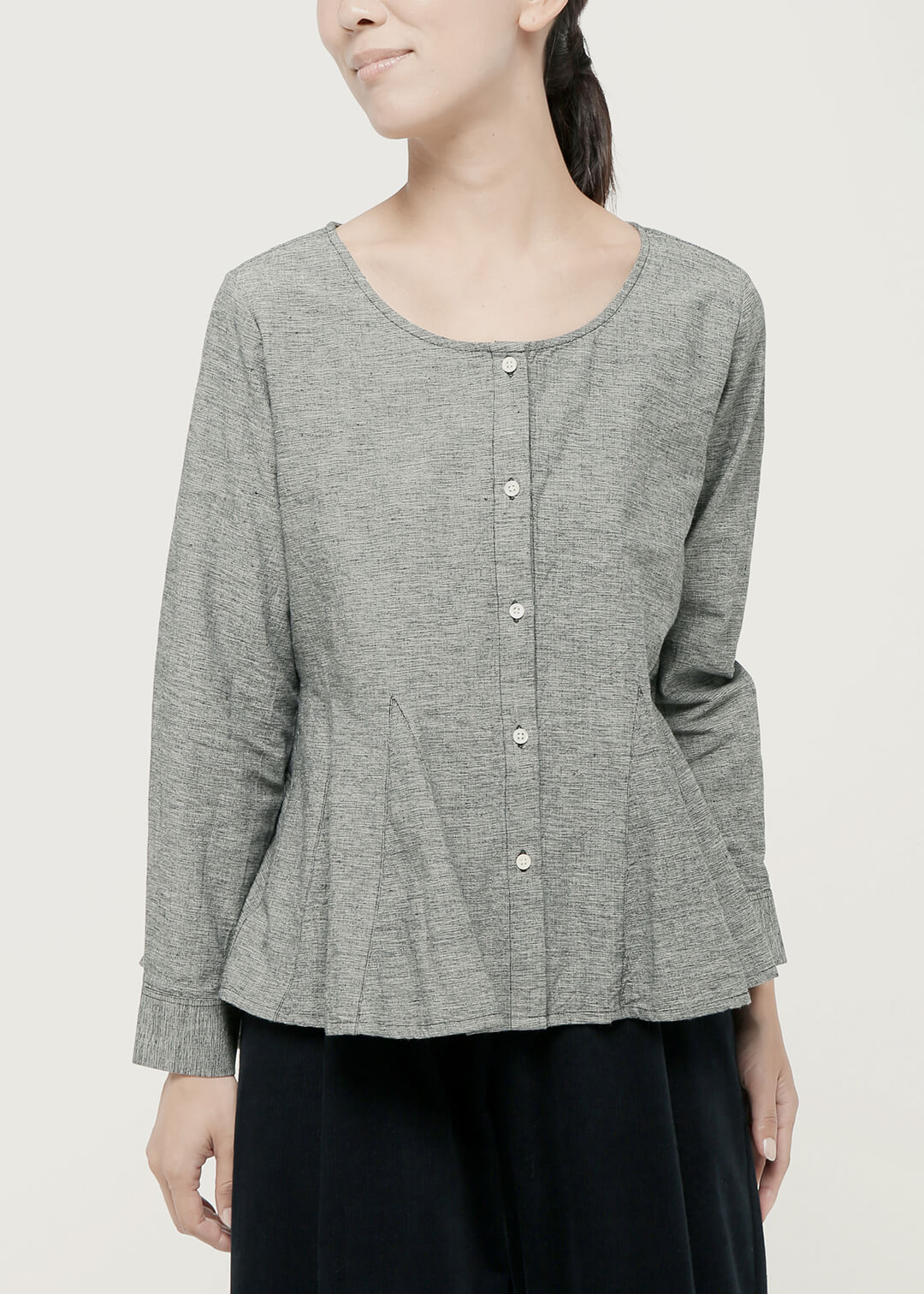 Summer Oxford Godet Blouse