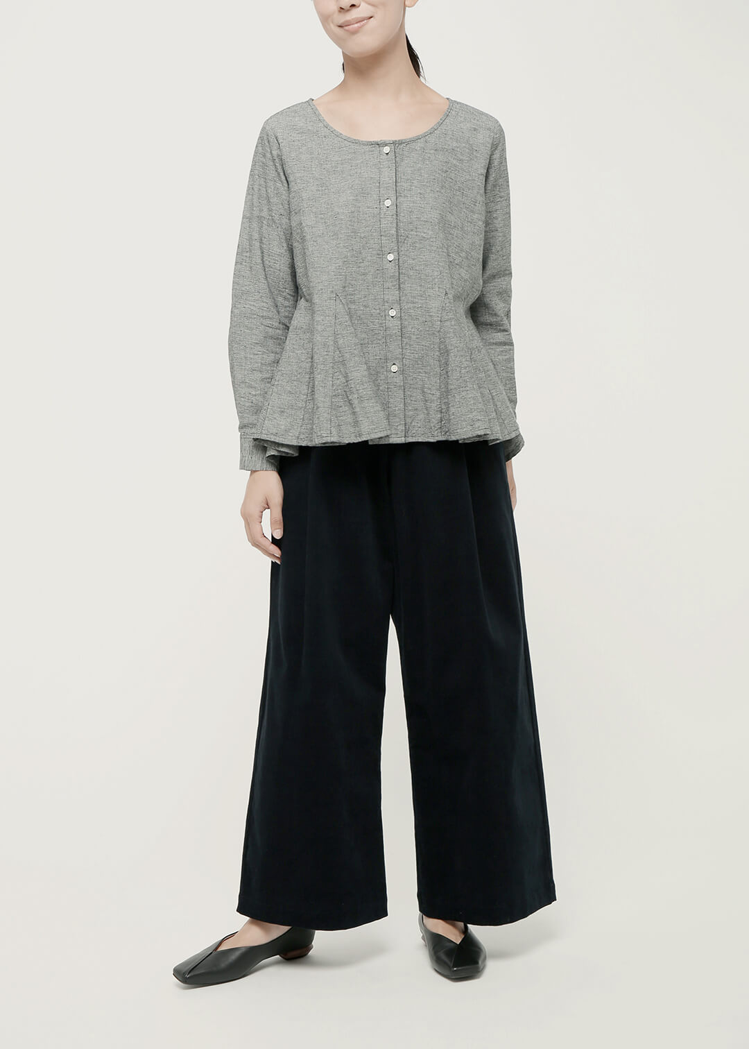 Summer Oxford Godet Blouse