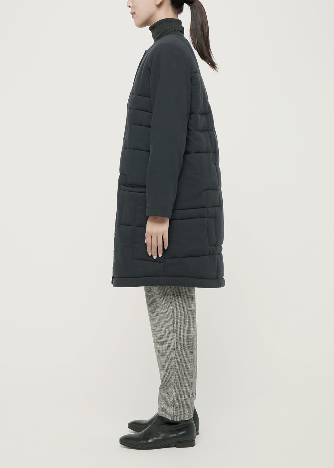 56dt Khadi Geometric Quilted Coat