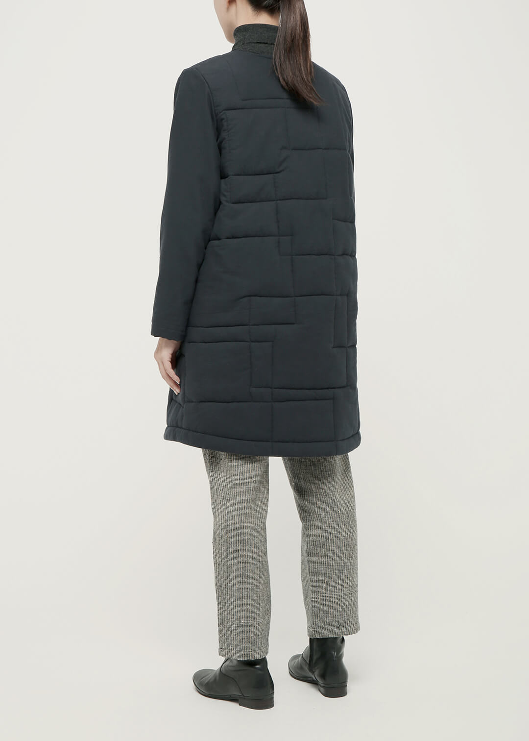 56dt Khadi Geometric Quilted Coat