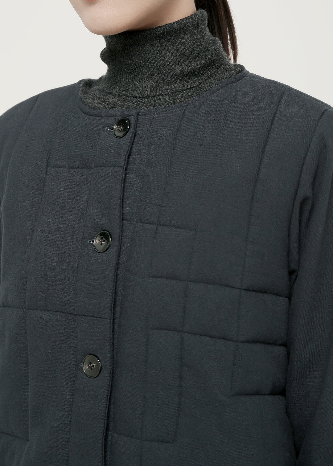 56dt Khadi Geometric Quilted Coat