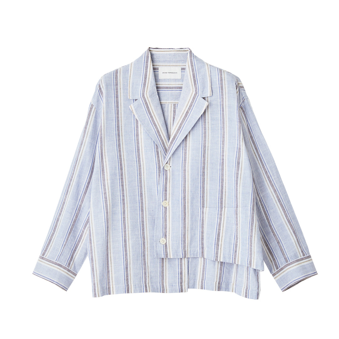 Asymme Jacket 56s stripe Khadi