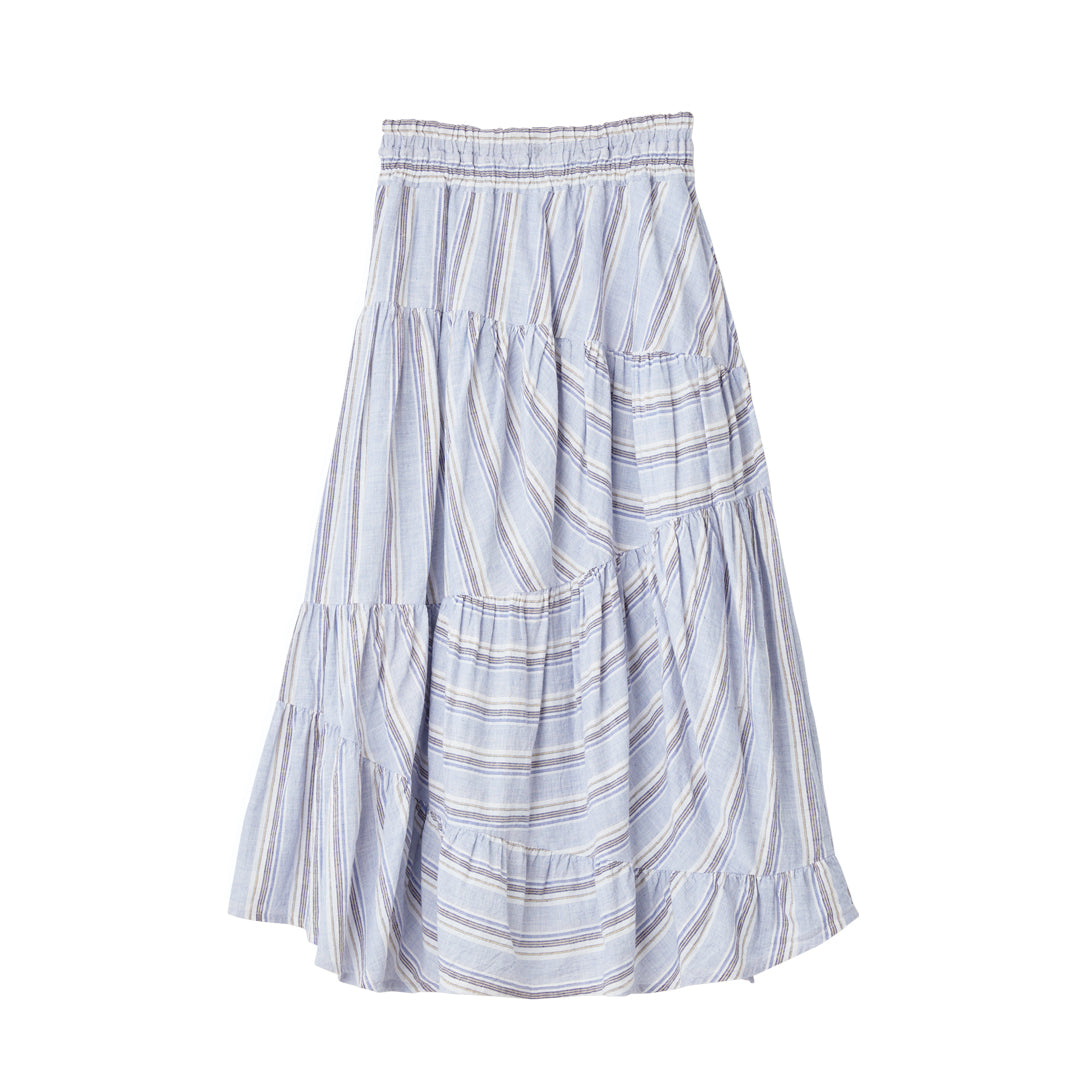 Yui Random Tiered Skirt 56s stripe