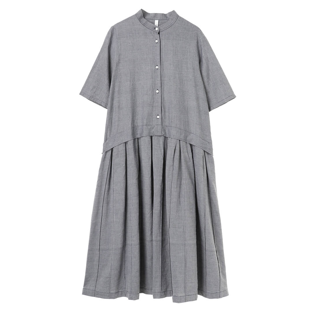 150dt Khadi Stand Collar Pleats OP